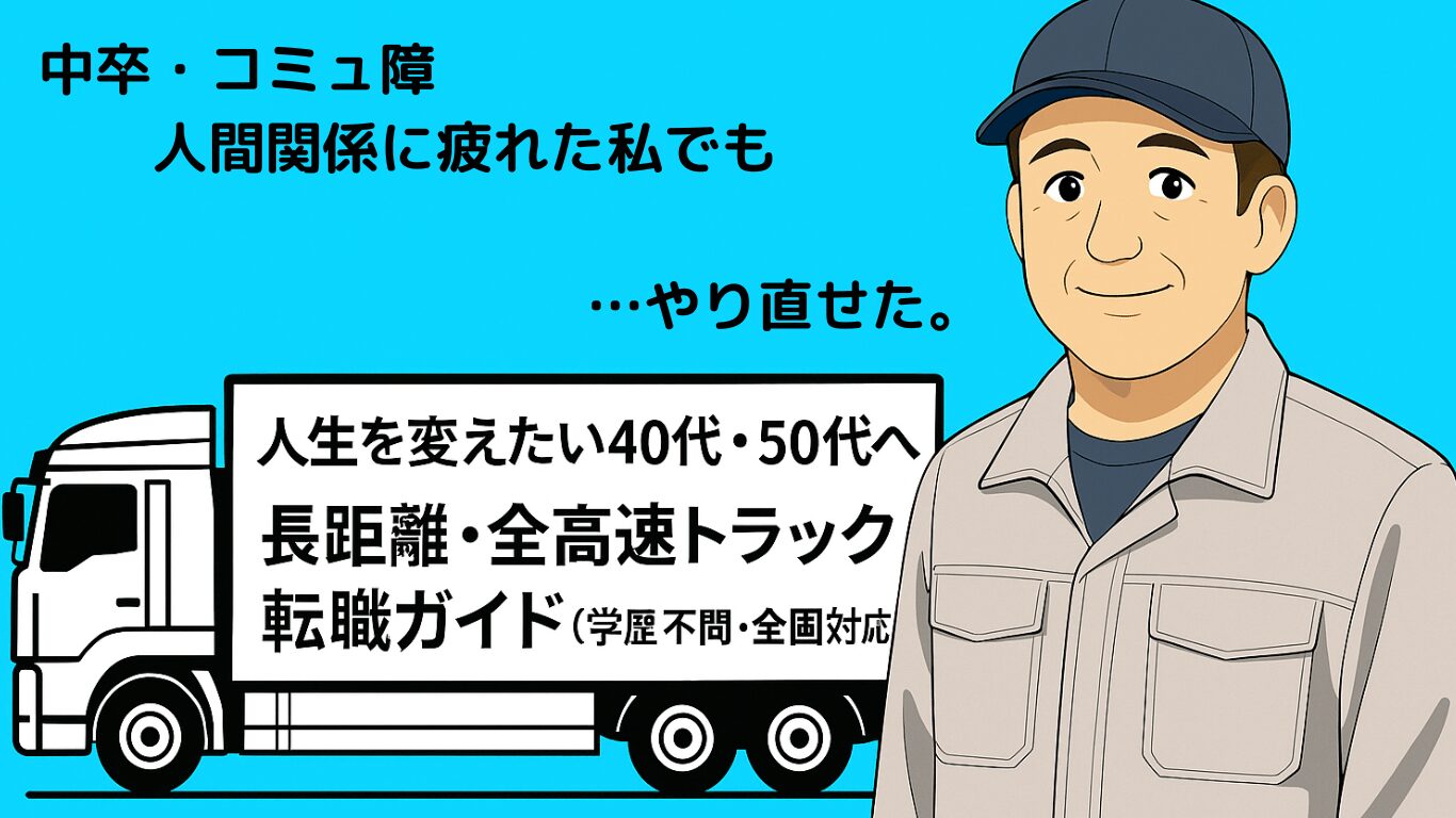 中卒・コミュ障でも再出発できた実体験｜長距離トラック運転手の転職ストーリー