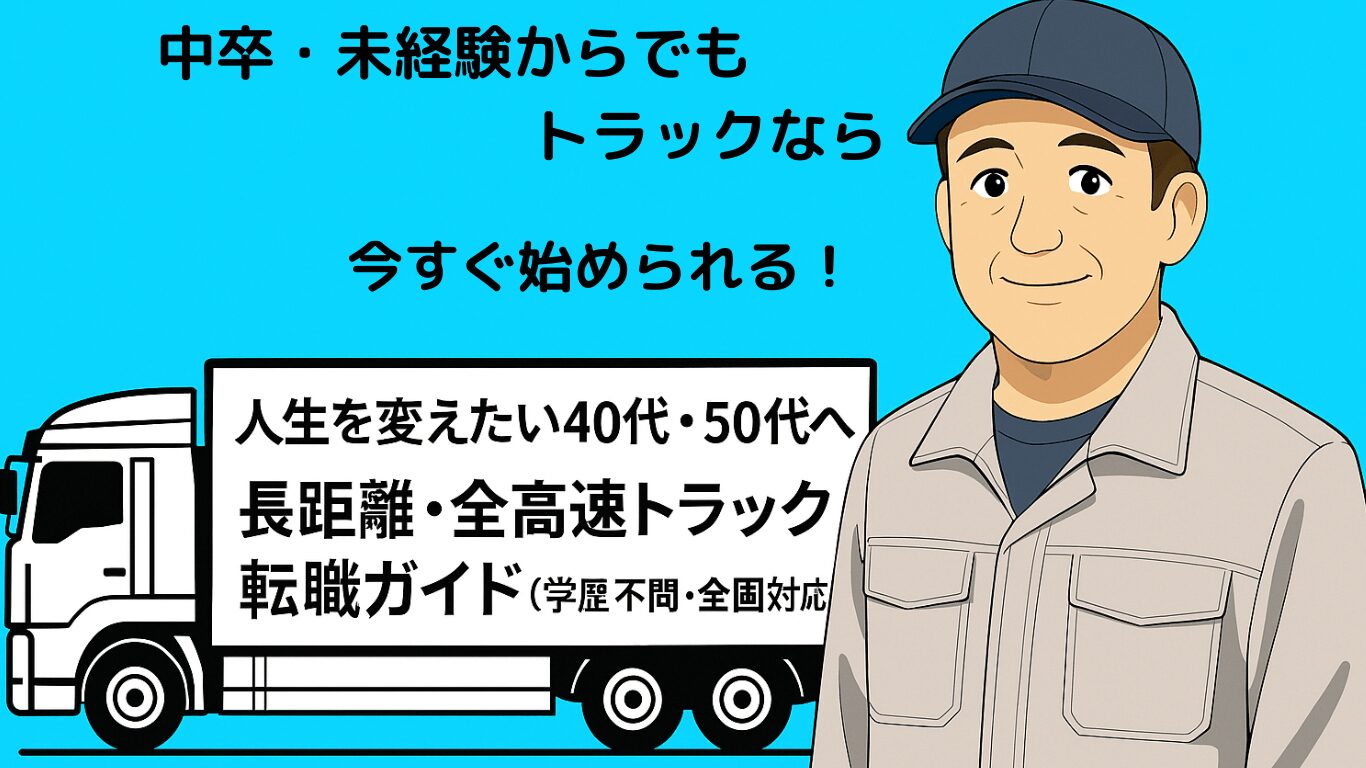 40代・50代・中卒・未経験からでも始められる長距離トラック運転手の転職ガイド