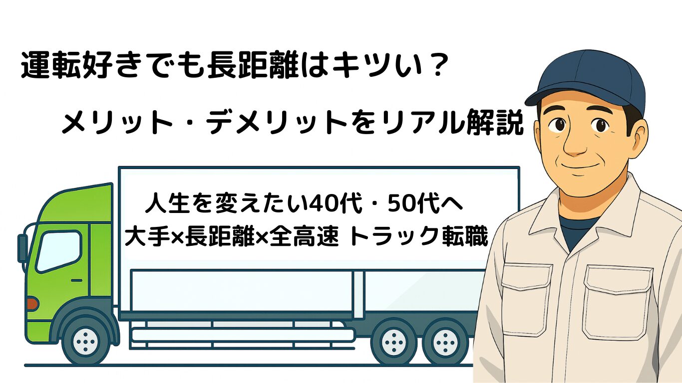 運転好きなら長距離トラックはアリ？現役ドライバーがメリット・デメリットをリアルに解説