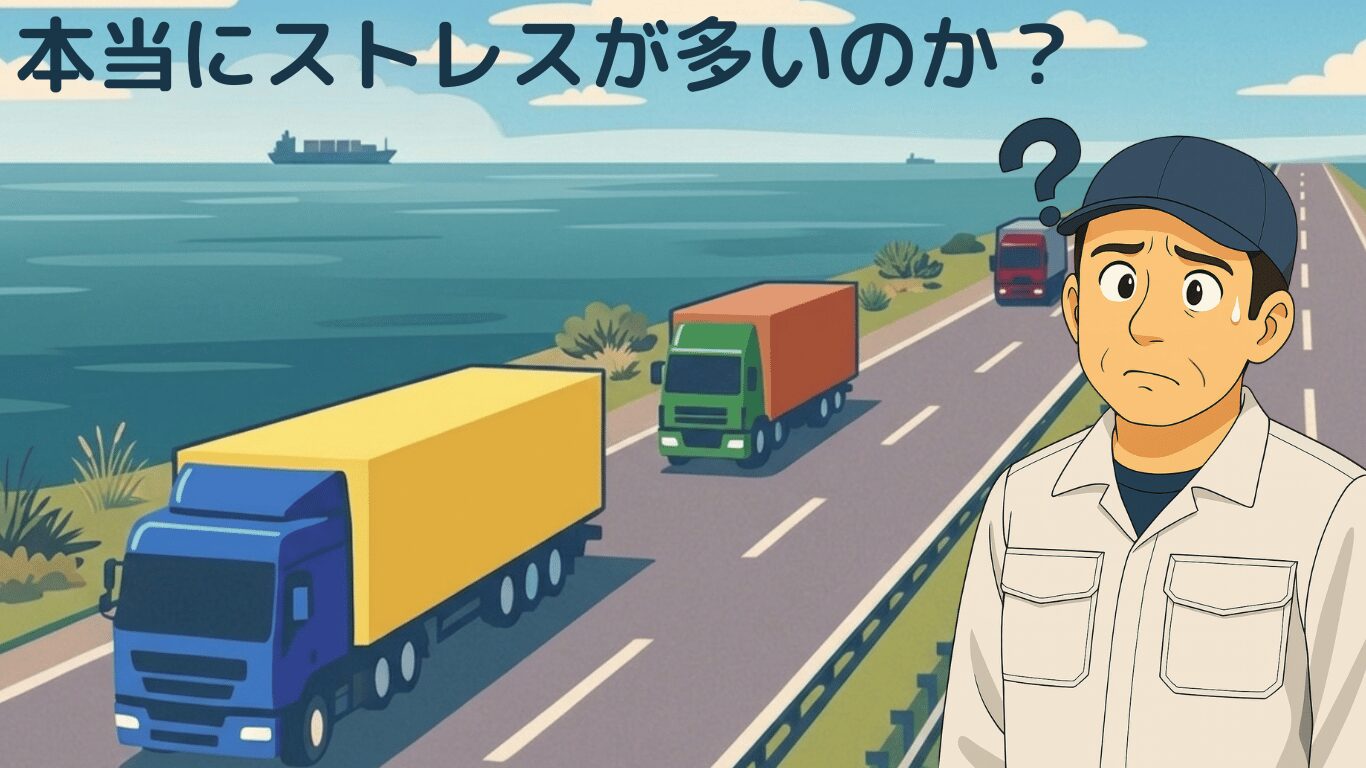 長距離トラック運転手は本当にストレスが多いのかを解説するイラスト