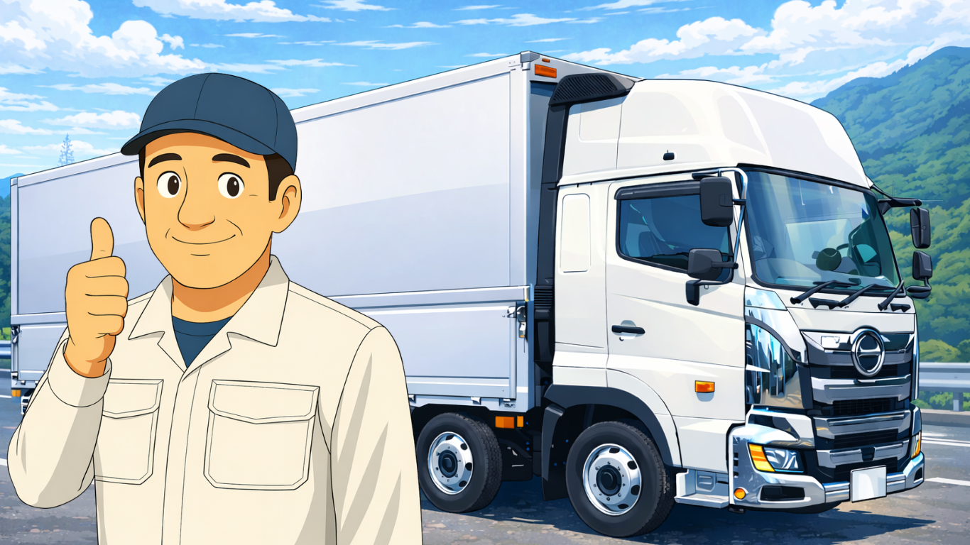 長距離トラック運転手は一人で働く時間が長く人間関係のストレスが少ない