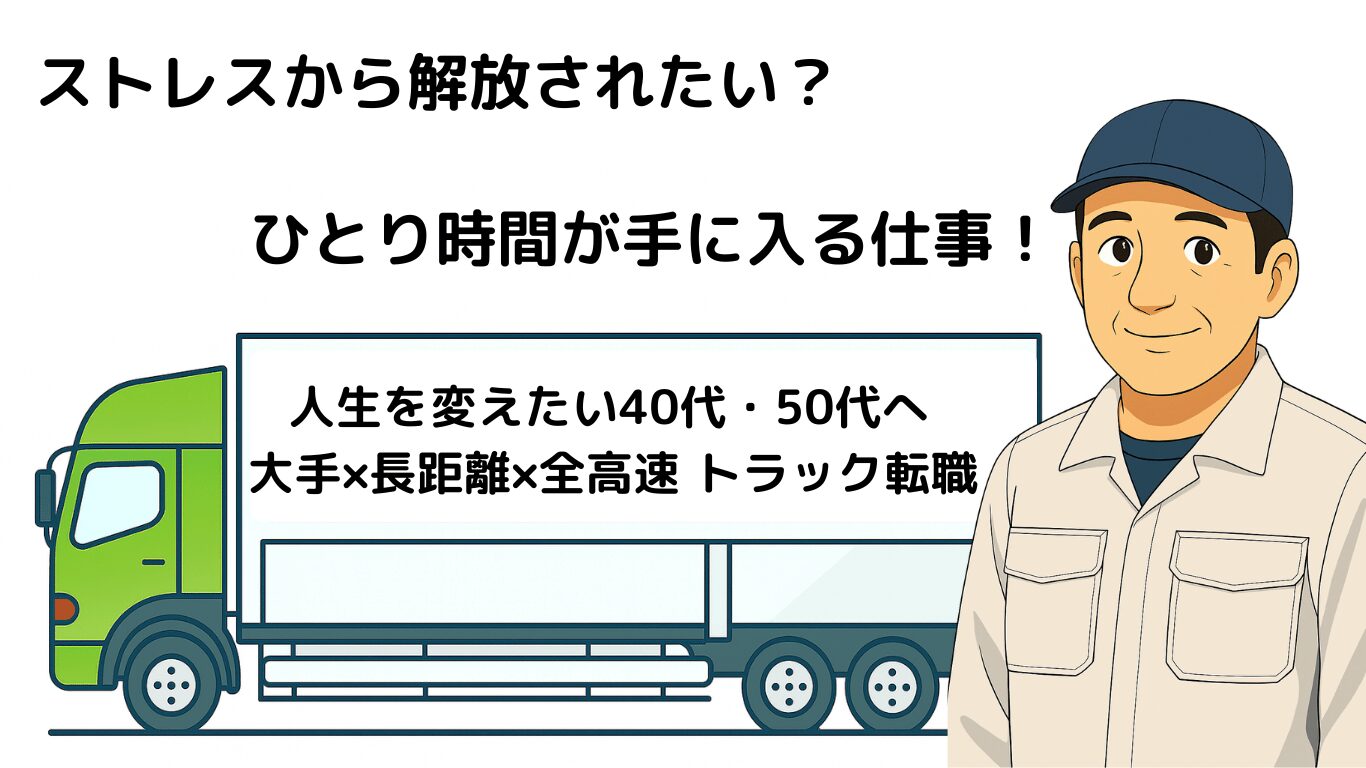 長距離トラック運転手は通勤回数が少なくストレスが減る働き方で3日から5日の運行スタイルを解説したイラスト