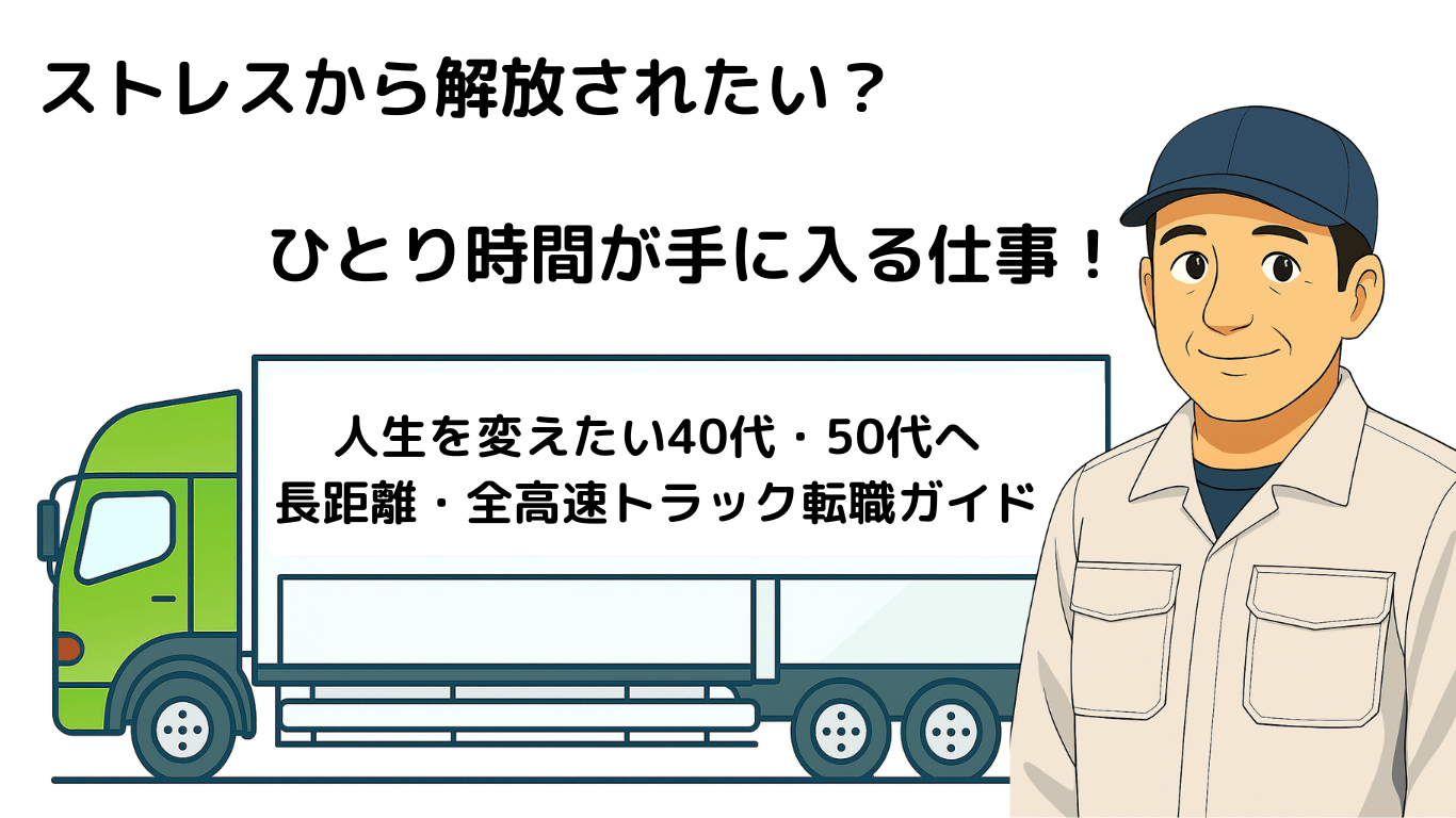 長距離トラック運転手は通勤回数が減ってストレスが少ない働き方を示すイラスト|3~5日運行のメリットを紹介