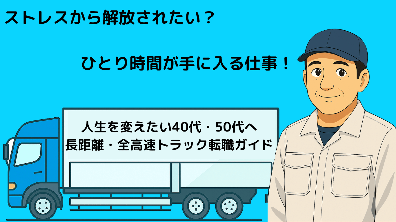 ストレスから解放されたい40代・50代に向けた長距離トラック運転手の転職ガイドのアイキャッチ画像