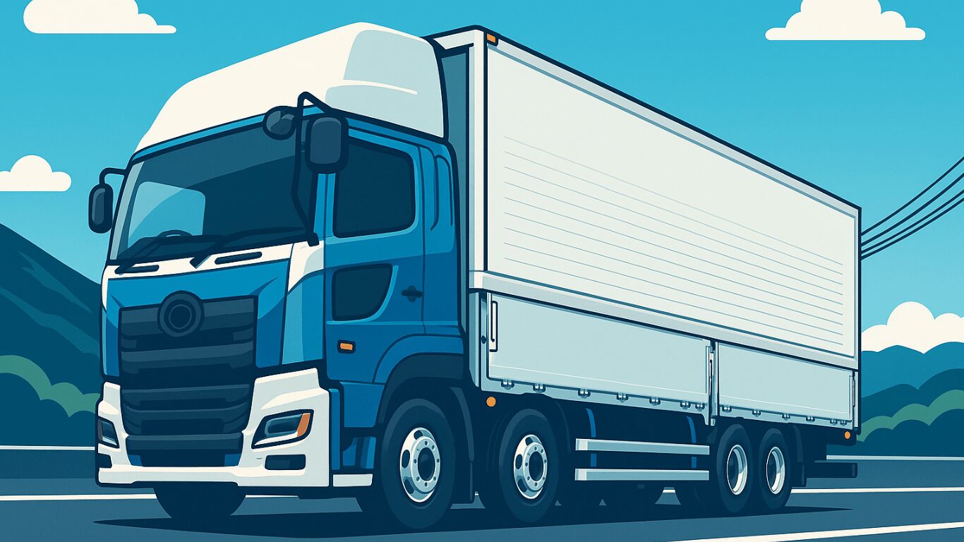 長時間労働になりがちなトラック運転手のイメージイラスト