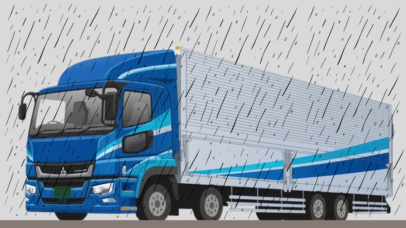 ウィング車や箱車は雨天でも荷物が濡れにくい