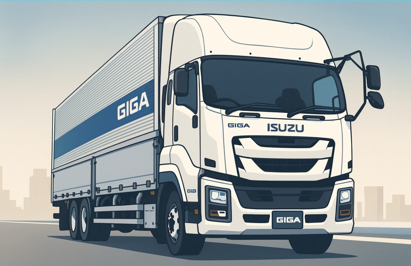 運転が好きな人におすすめの長距離トラック運転手を象徴するISUZUギガの大型トラック