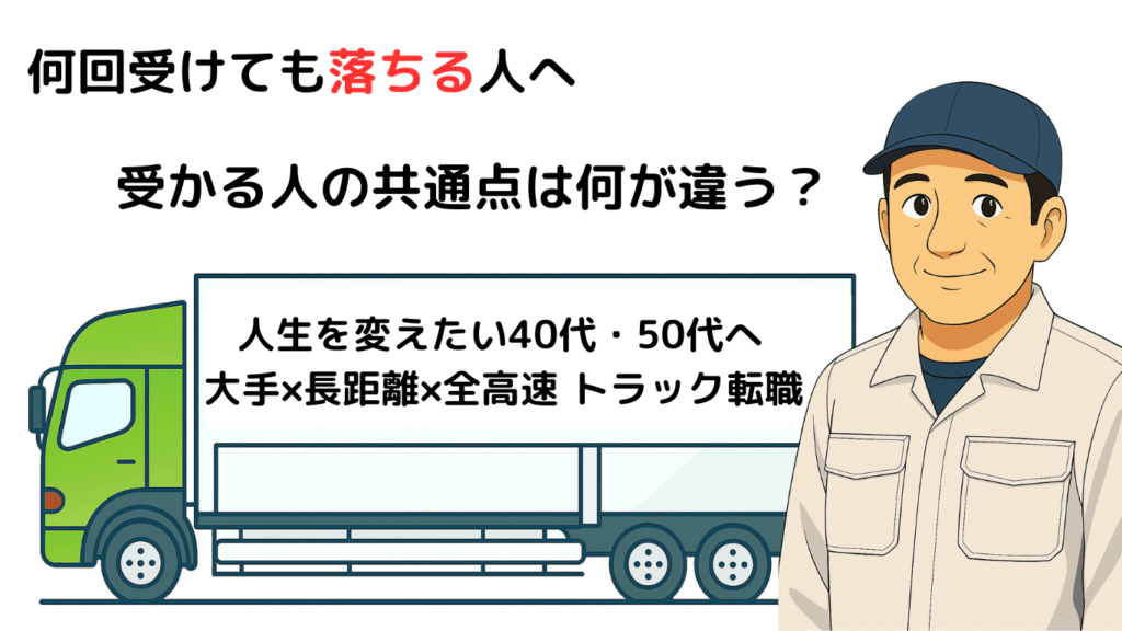 50歳中卒でも大手運送会社の面接に受かる方法と何度受けても落ちる人との違いを解説