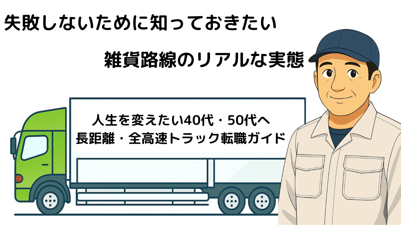 失敗しないために知っておきたい雑貨路線のリアルな実態を解説する長距離トラック転職のイメージ