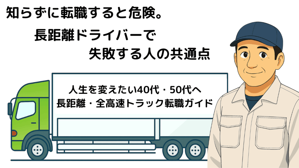 長距離トラックドライバーへの転職で失敗しやすい人の共通点を解説するイメージ