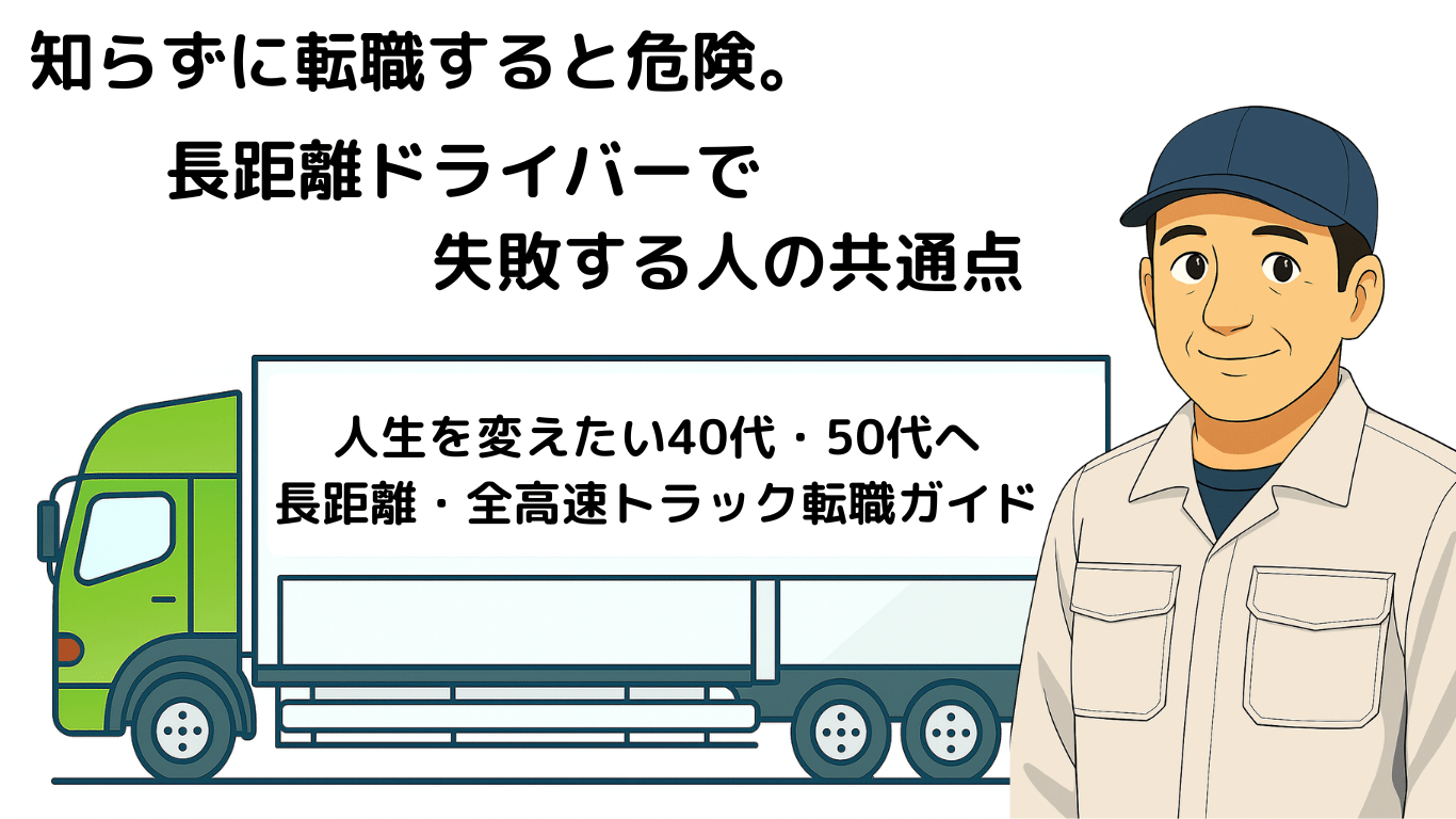 長距離トラックドライバーへの転職で失敗しやすい人の共通点を解説するイメージ