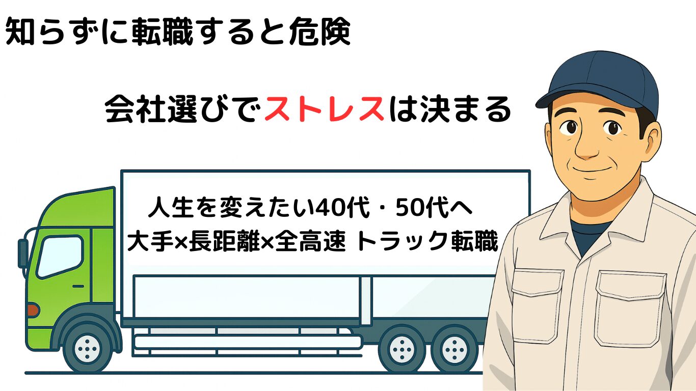 長距離トラック転職で失敗しない会社選びとストレスを減らす4つの基準を現役ドライバーが解説