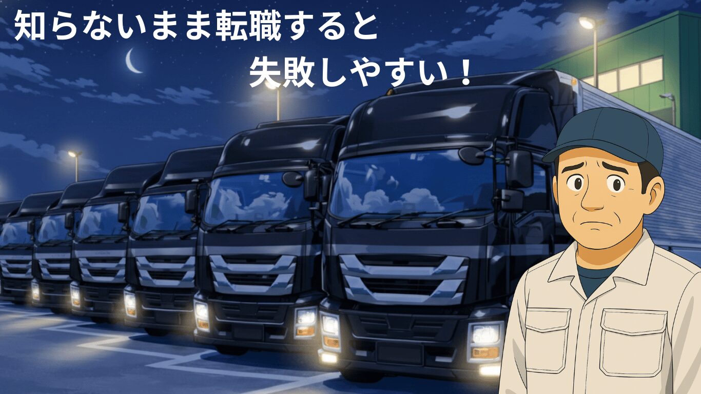 「知らないまま転職すると失敗しやすい長距離トラックドライバーのイメージ」