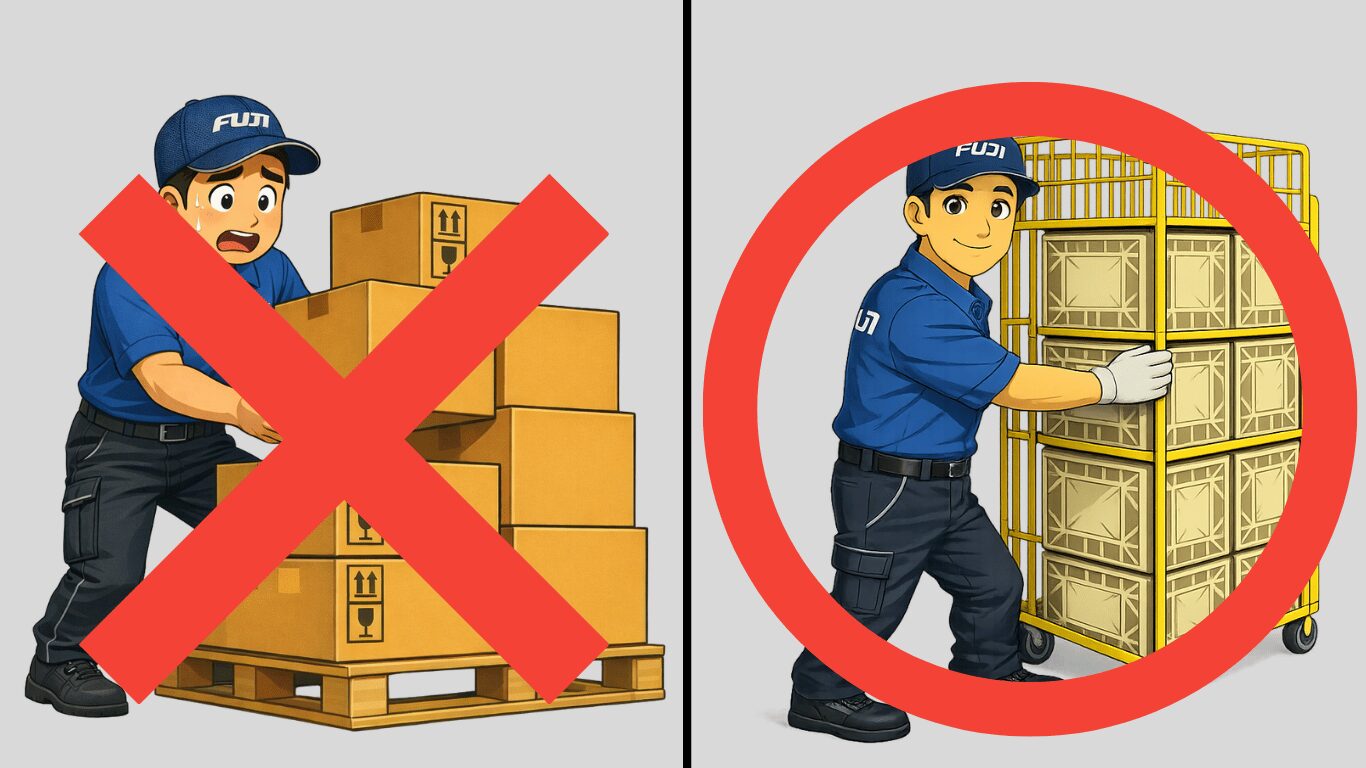 運送会社で未経験ドライバーに身体負担の少ない作業から担当させるイメージ