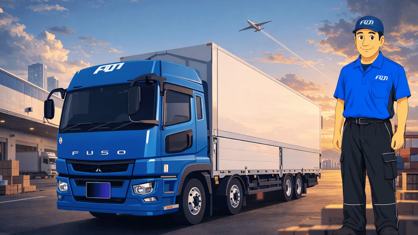 運送会社のトラックドライバーが物流業務を行う仕事イメージ